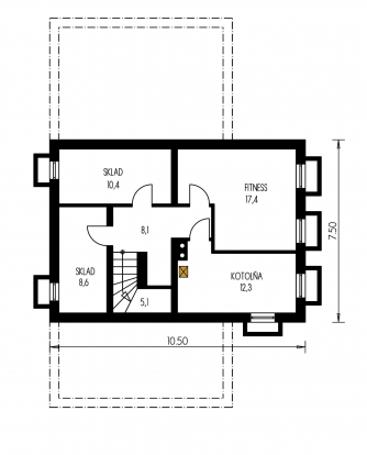 Mirror image | Floor plan of basement - KLASSIK 128